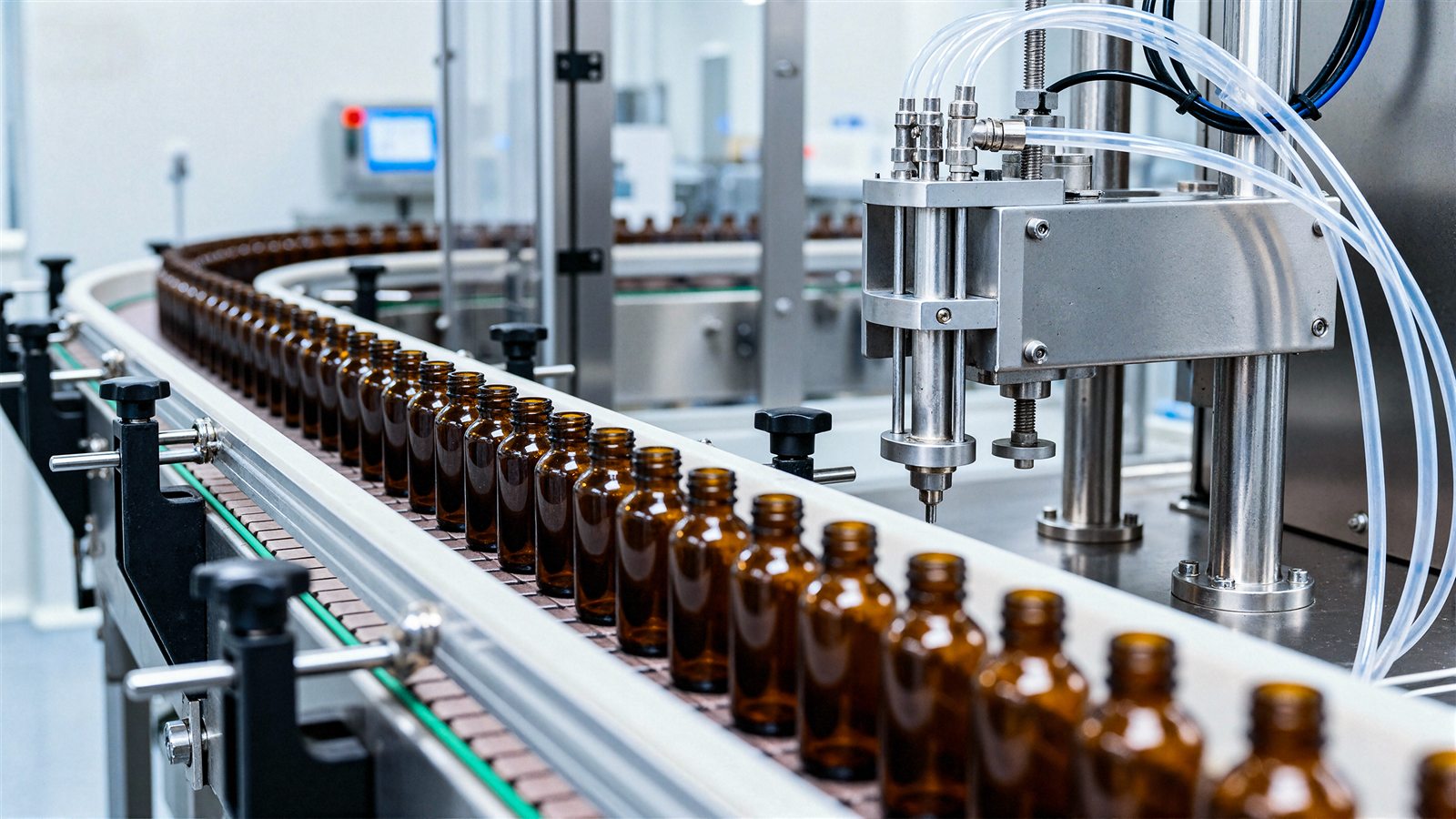 Bottle filling line at the FANGKE production site